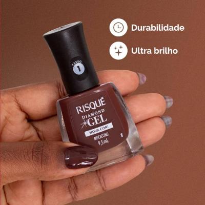 Esmalte Risqué Diamond Gel Mocaccino Cremoso 9,5ml