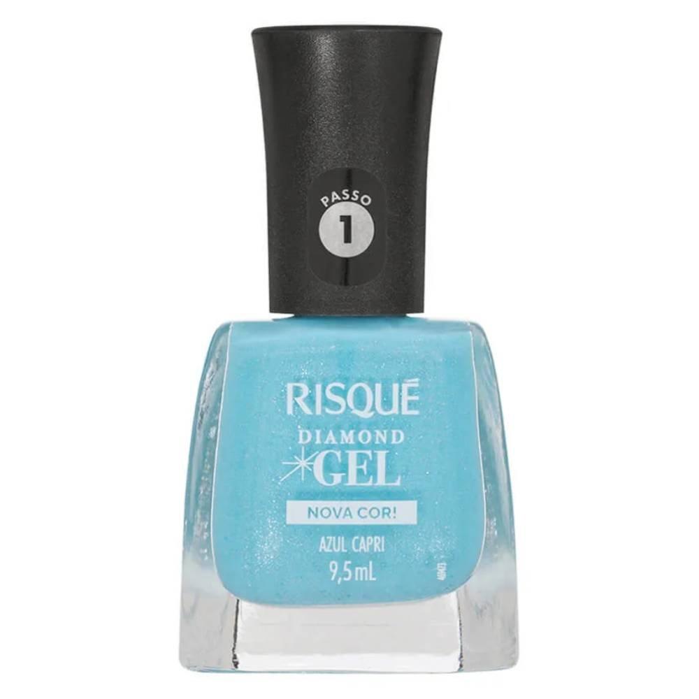 Esmalte Risqué Diamond Gel Azul Capri Glitter 9,5ml - 1