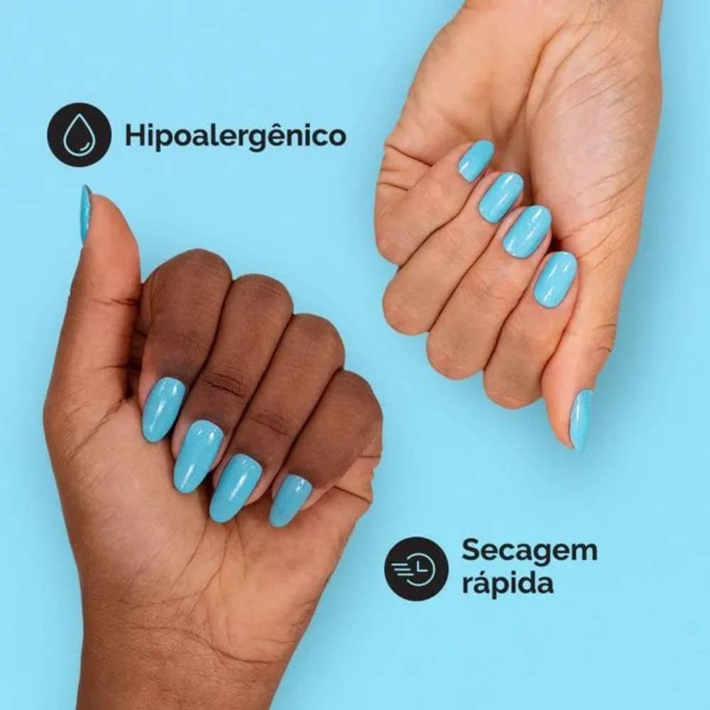 Esmalte Risqué Diamond Gel Azul Capri Glitter 9,5ml - 3