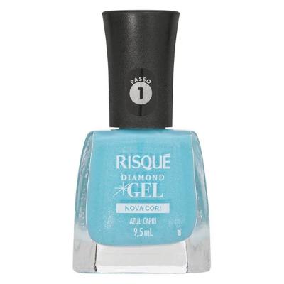 Esmalte Risqué Diamond Gel Azul Capri Glitter 9,5ml