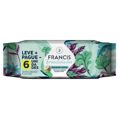 Kit Sabonete Em Barra Francis Brasilidades Água De Coco 6 Unidades 80g Cada