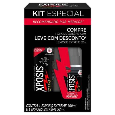 Kit Repelente Exposis Extrême Spray 100ml + Repelente Exposis Extrême 52ml