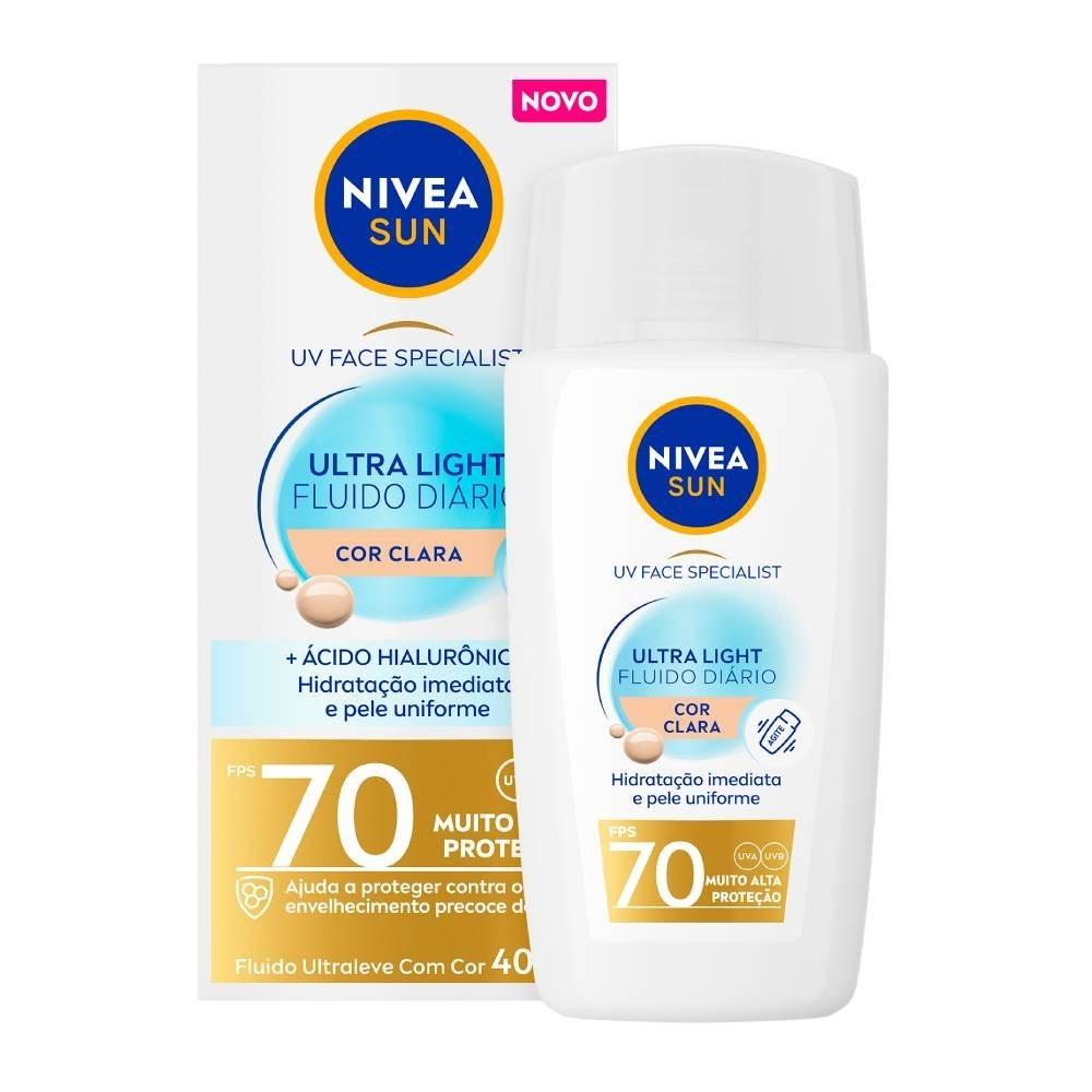 Protetor Solar Facial Nivea Ultra Light Fluido Diário Cor Clara Fps70 40ml - 2