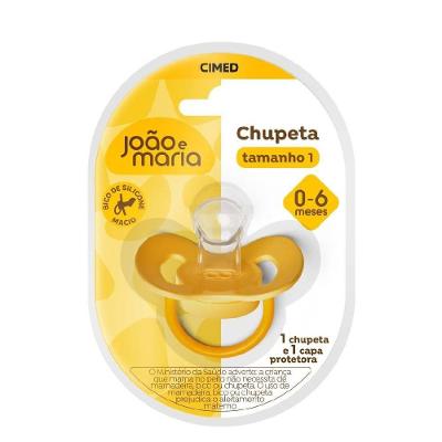 Chupeta João E Maria Amarela Tamanho 1 Com 1 Unidade