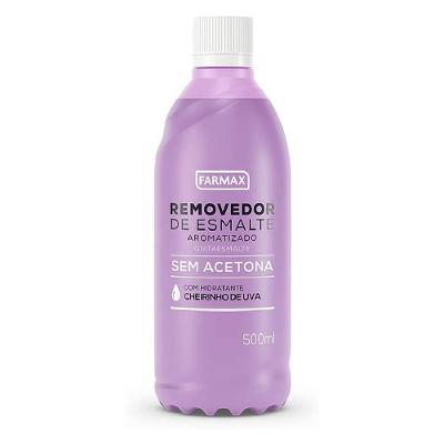Removedor De Esmalte Farmax Sem Acetona Cheirinho De Uva 500ml