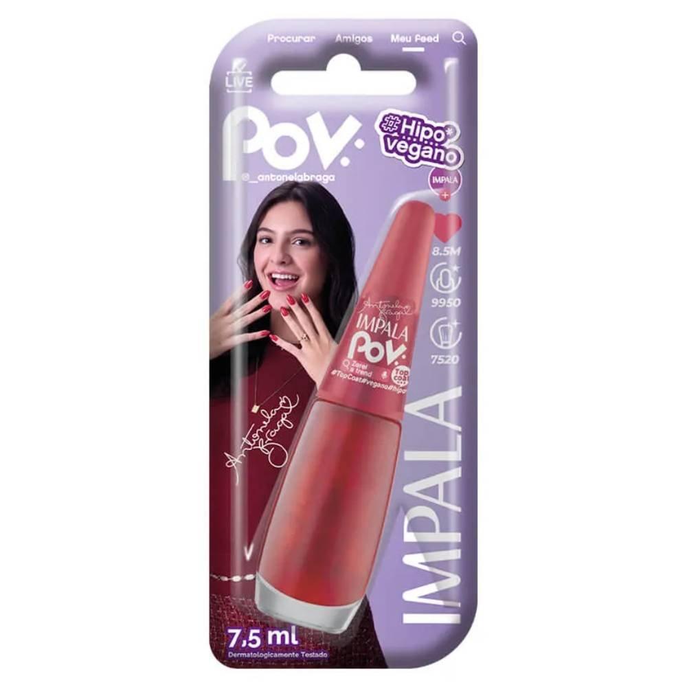 Esmalte Top Coat Impala Antonela Pov Glitter Zerei A Trend 7,5ml - 2