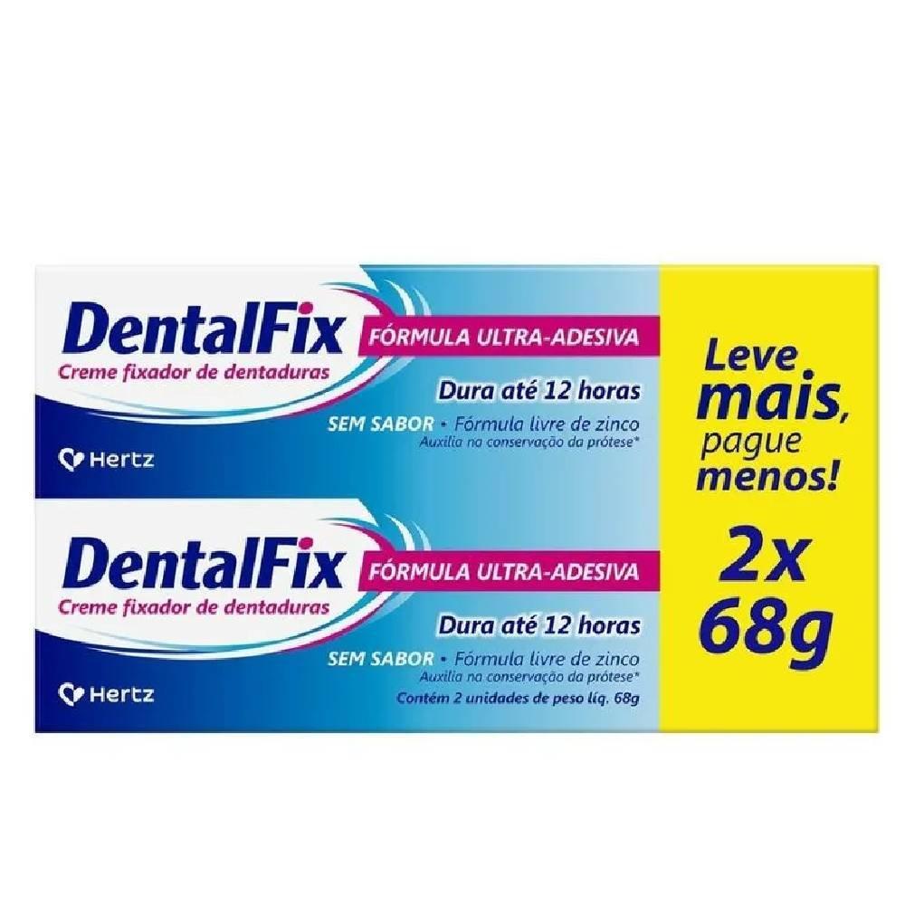 Kit Dentalfix Creme Fixador De Dentaduras Sem Sabor 2 Unidades 68g Cada - 1