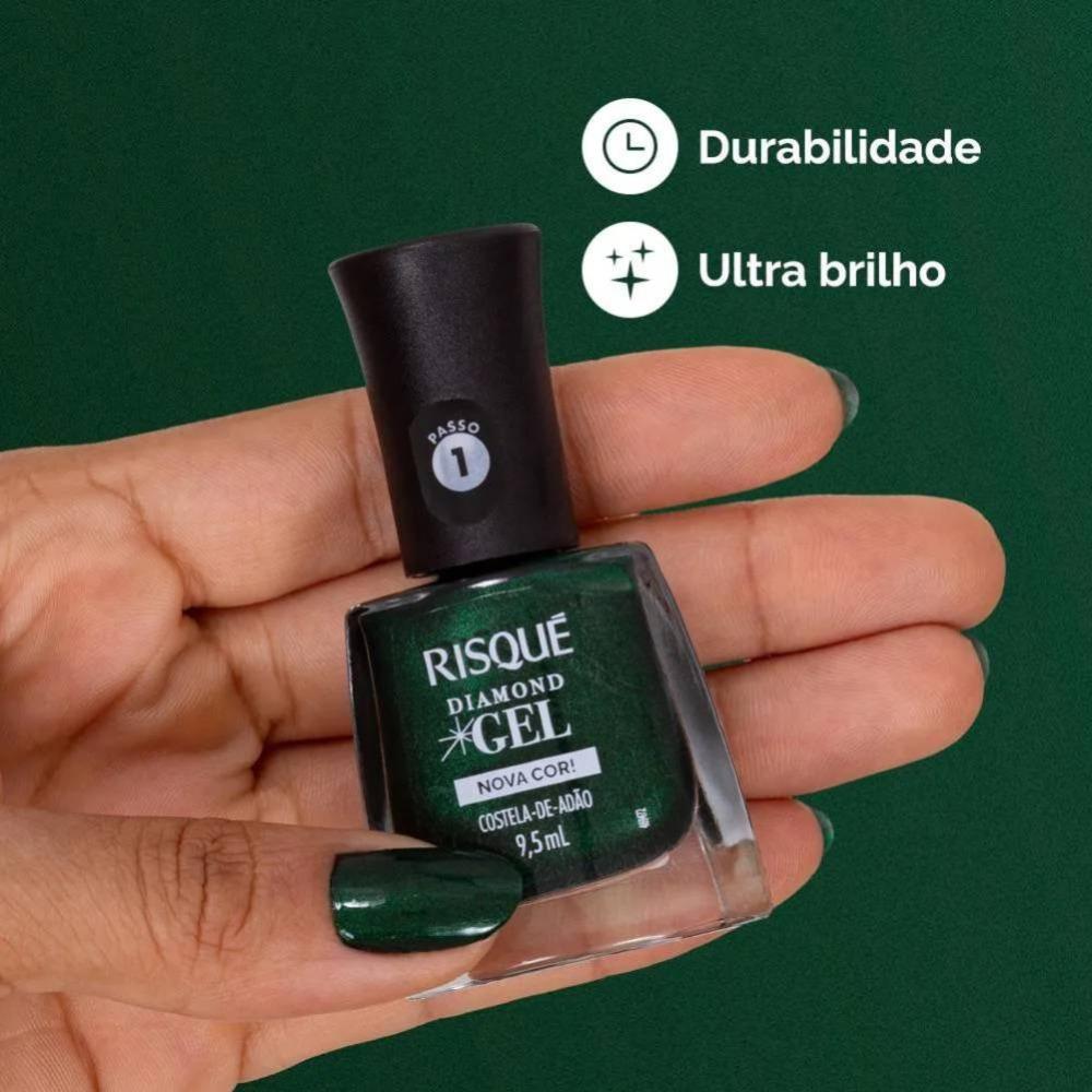 Esmalte Risqué Diamond Gel Costela De Adão Metálico 9,5ml - 2