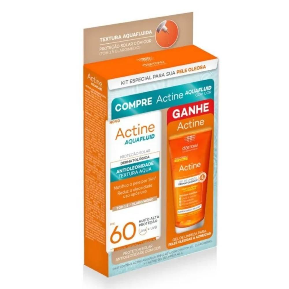 Kit Actine Protetor Solar Facial Fps60 40g + Gel De Limpeza Facial 40g - 1
