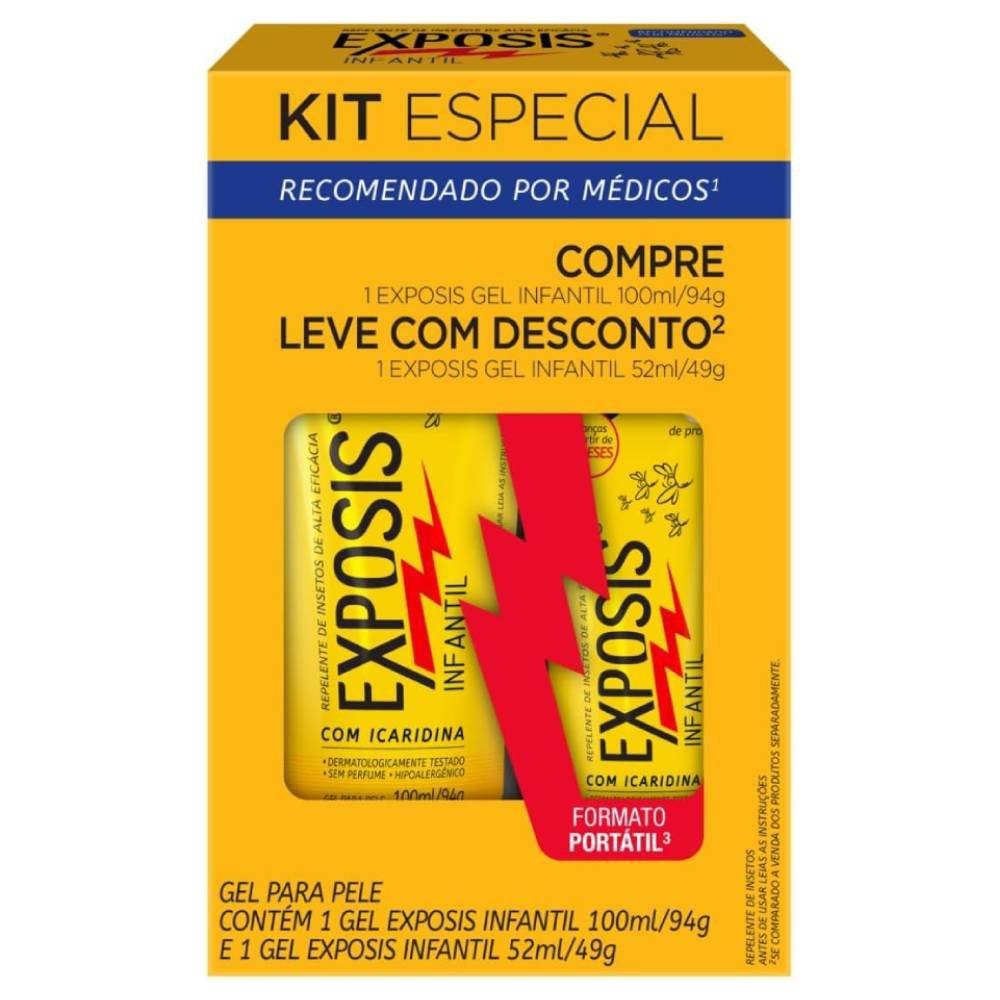 Kit Gel Repelente Exposis Infantil 100ml + Gel Repelente Exposis Infantil 52ml - 1