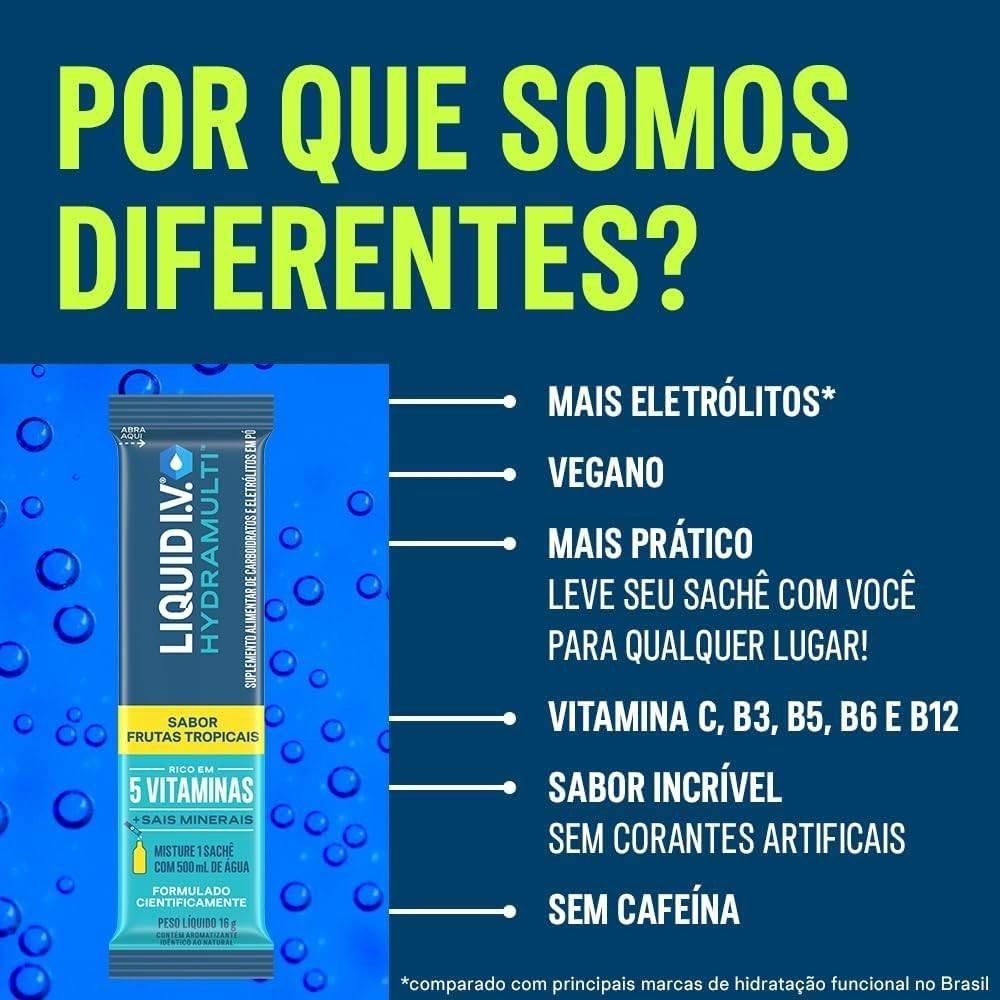Suplemento Alimentar Liquid Iv Hydramulti Sabor Frutas Tropicais 16 Sachês De 16g - 4