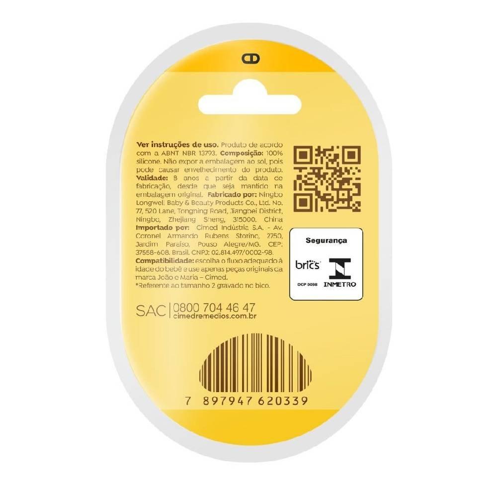 Bico Para Mamadeira João E Maria Fluxo Médio Com 1 Unidade - 2