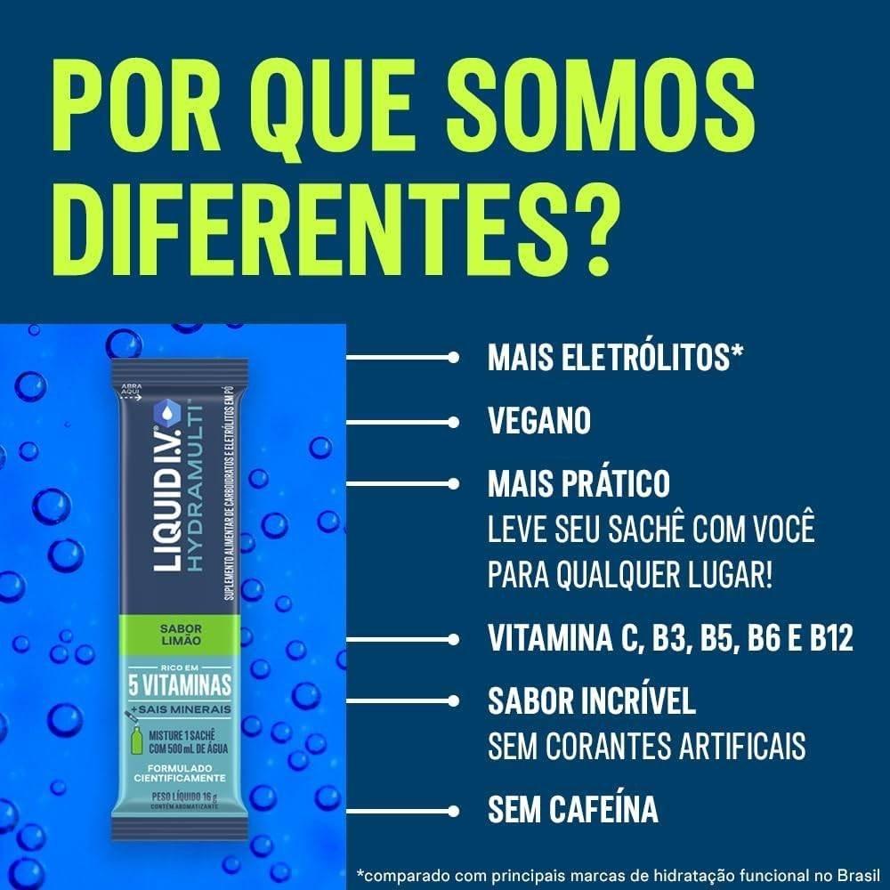 Suplemento Alimentar Liquid Iv Hydramulti Sabor Limão 16 Sachês De 16g - 4