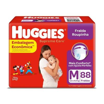 Fralda Huggies Supreme Care Bag Roupinha M Com 88 Unidades