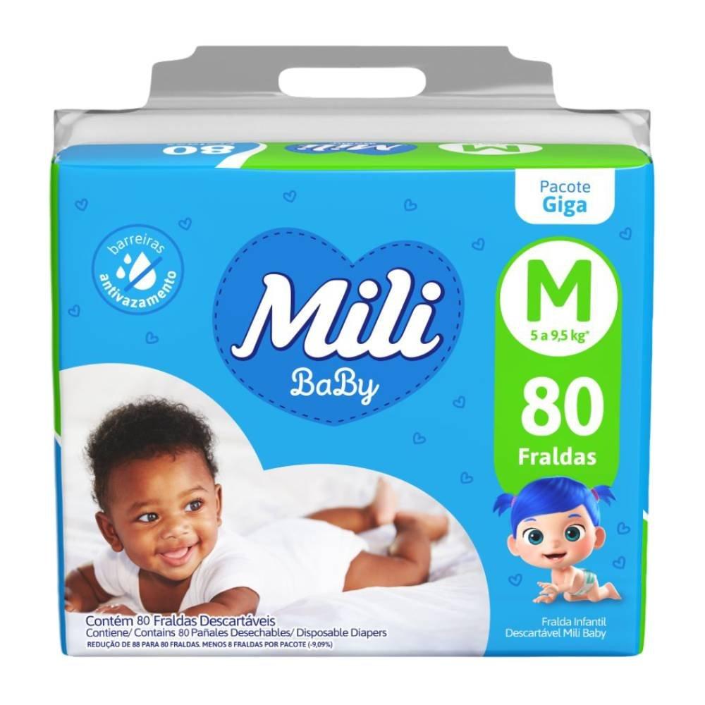 Fralda Mili Baby Giga M 80 Unidades - 1