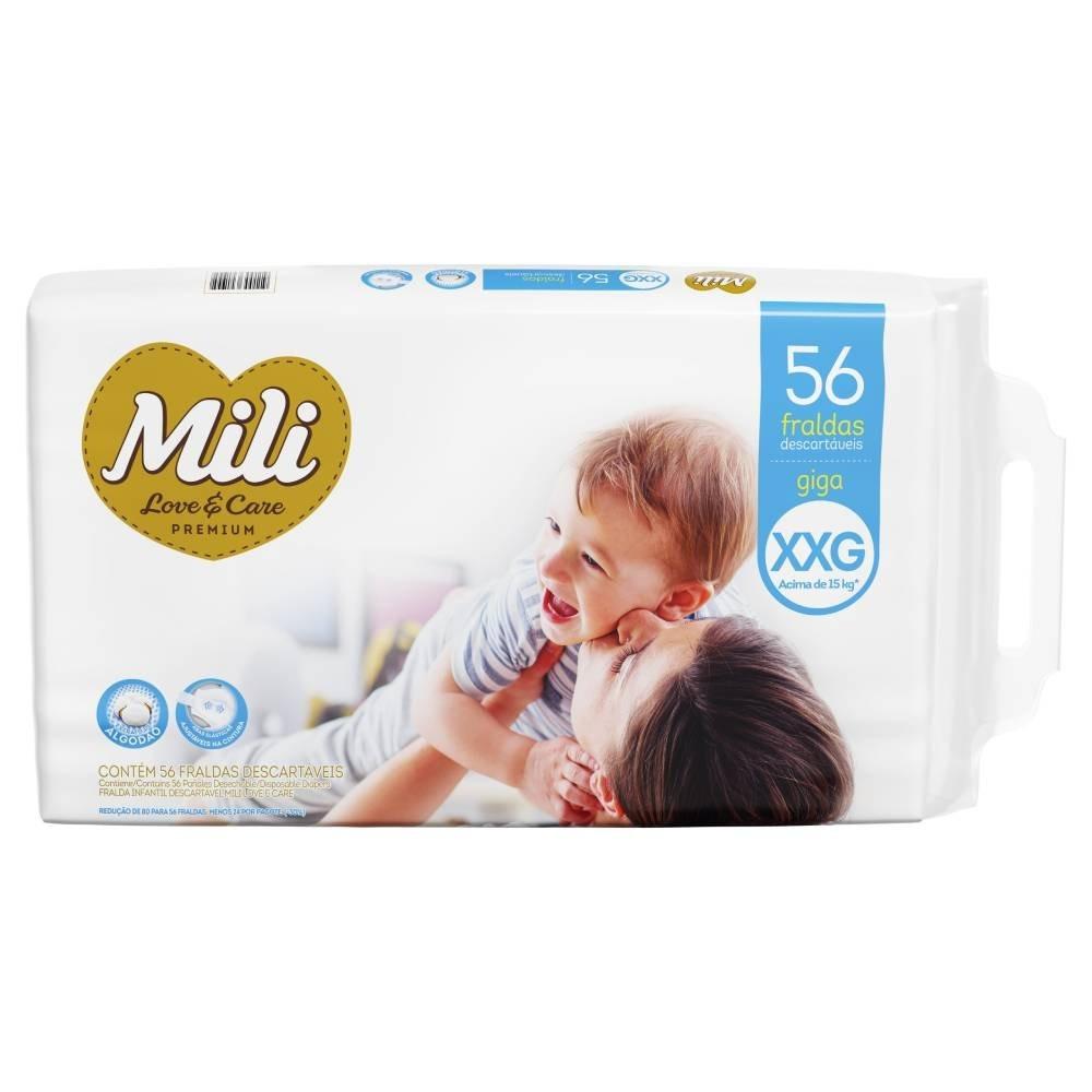 Fralda Mili Love & Care Premium Giga Xxg Com 56 Unidades - 1