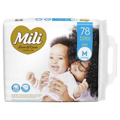 Fralda Mili Love & Care Premium Giga M Com 78 Unidades