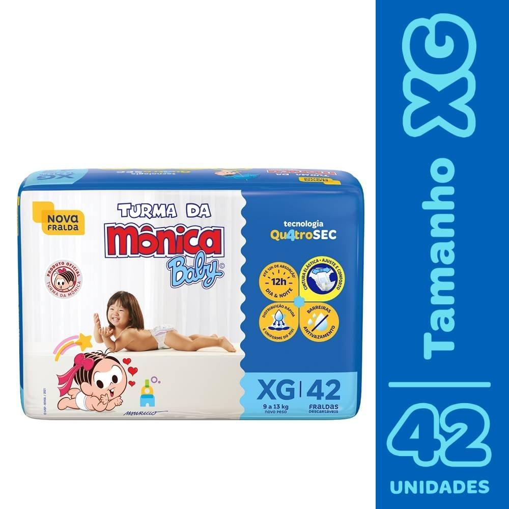Fralda Turma Da Mônica Baby Xg Com 42 Unidades - 1