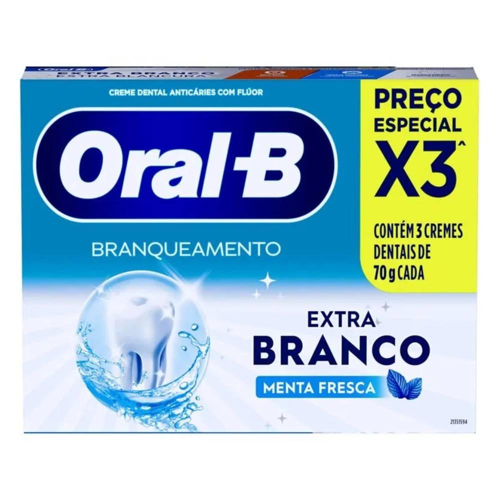 Kit Creme Dental Oral-b Extra Branco 3 Unidades 70g Cada - 1