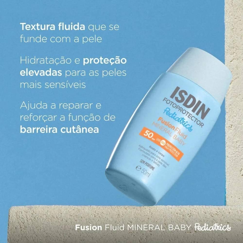 Protetor Solar Facial Infantil Isdin Pediatrics Fusion Fluid Mineral Baby Fps50 50ml - 2