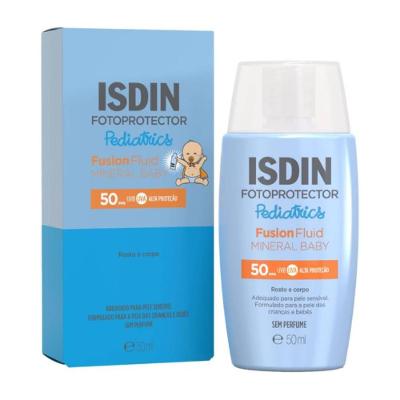 Protetor Solar Facial Infantil Isdin Pediatrics Fusion Fluid Mineral Baby Fps50 50ml