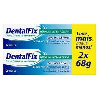 Kit Dentalfix Creme Fixador De Dentaduras Sabor Menta 2 Unidades 68g Cada - 1