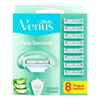 Carga Para Aparelho Depilatório Gillette Vênus Pele Sensível 8 Unidades