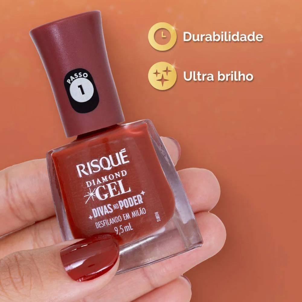 Esmalte Risqué Diamond Gel Divas No Poder Desfilando Em Milão Cremoso 9,5ml - 2