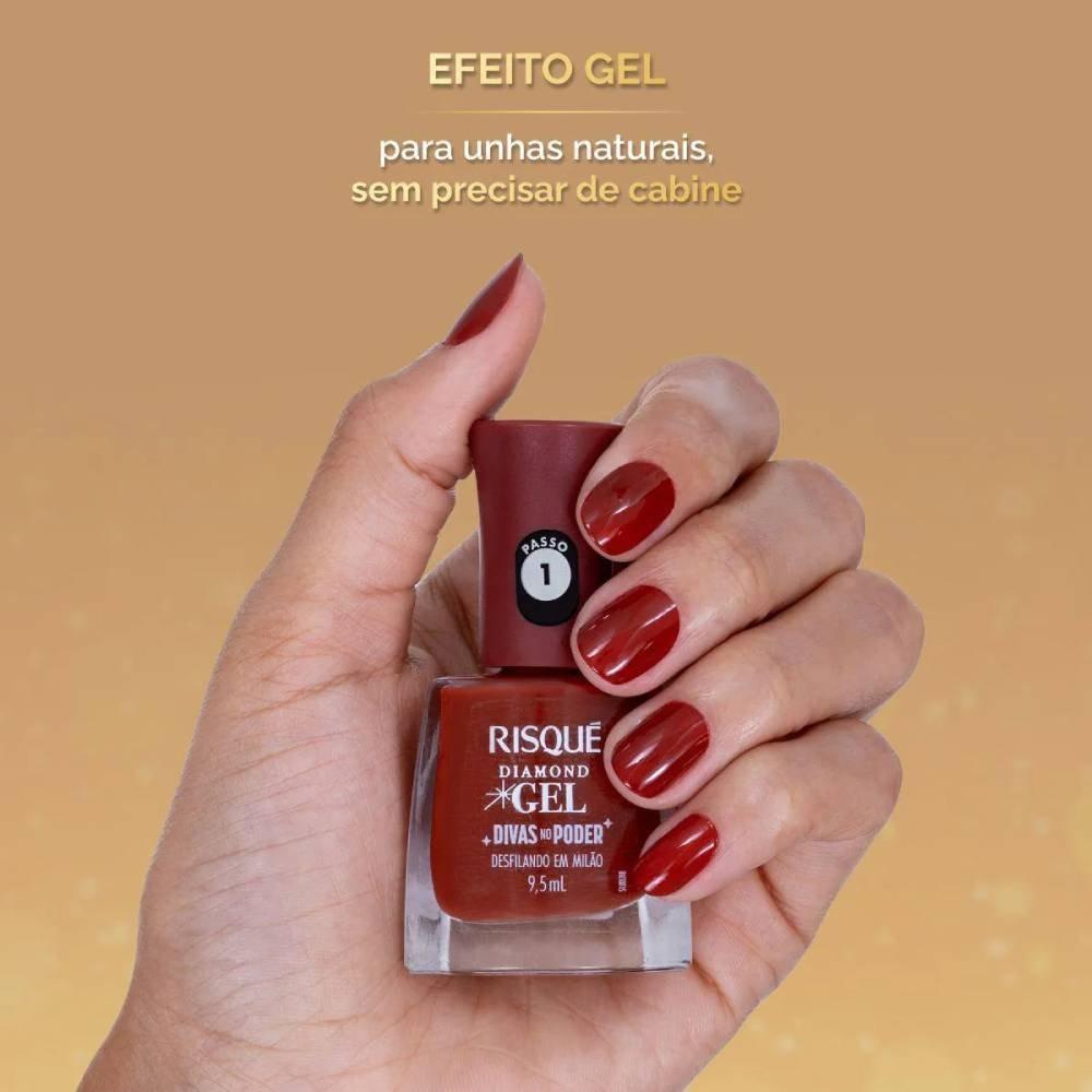 Esmalte Risqué Diamond Gel Divas No Poder Desfilando Em Milão Cremoso 9,5ml - 3