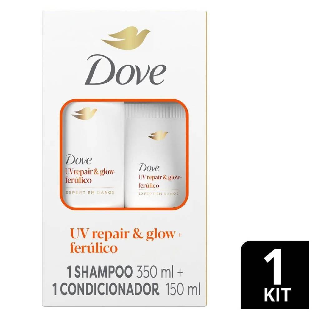 Kit Dove Uv Repair & Glow Ferúlico Shampoo 350ml + Condicionador 150ml - 1