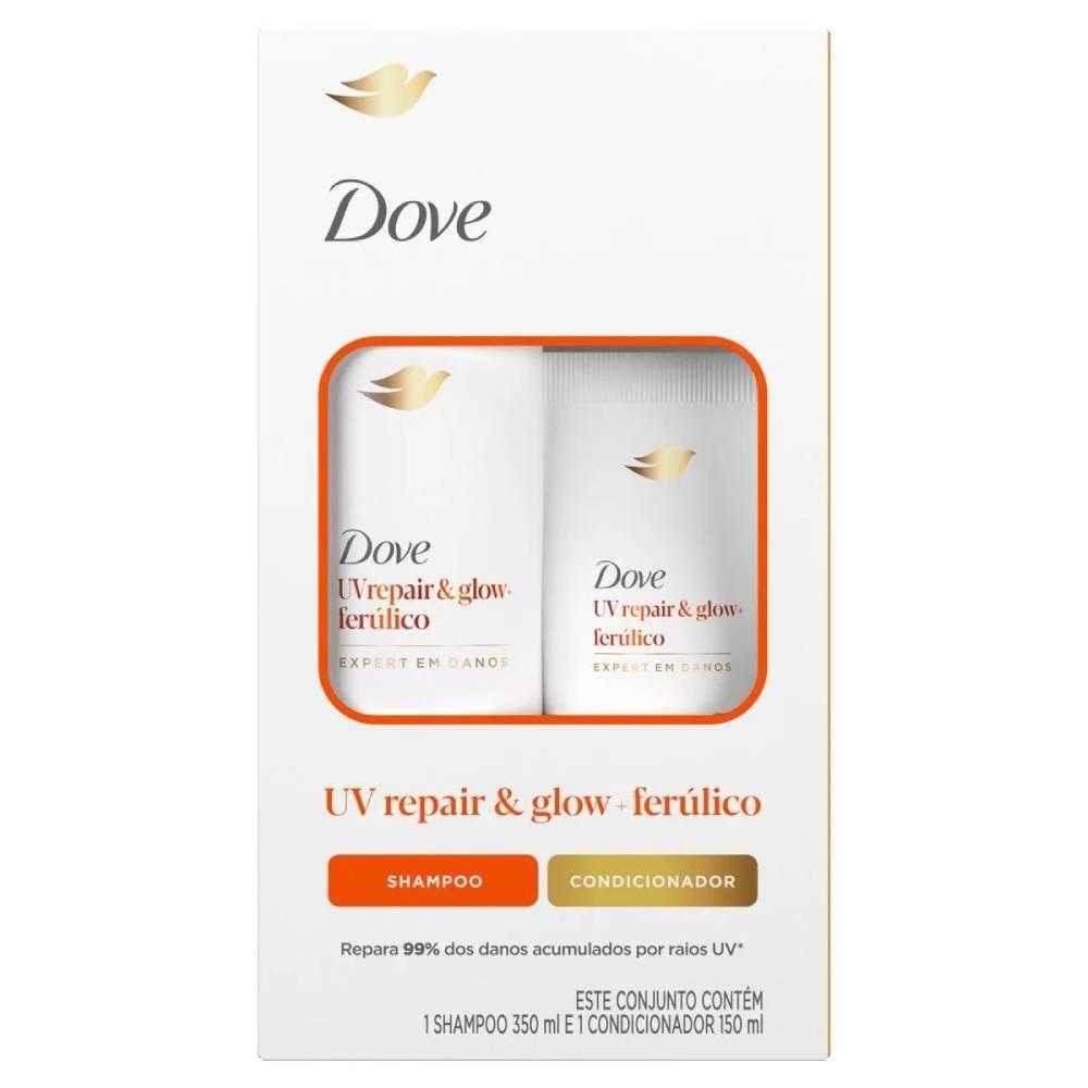 Kit Dove Uv Repair & Glow Ferúlico Shampoo 350ml + Condicionador 150ml - 2