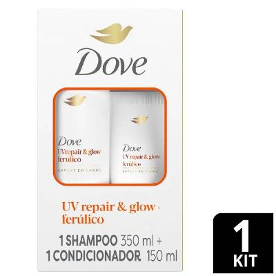 Kit Dove Uv Repair & Glow Ferúlico Shampoo 350ml + Condicionador 150ml