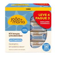 Kit Lenços Umedecidos João E Maria Sem Fragrância Leve 4 Pague 3 180 Unidades - 1