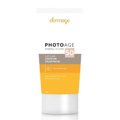 Protetor Solar Facial Dermage Photoage Mineral Fluido Cor Clara Fps50 50g
