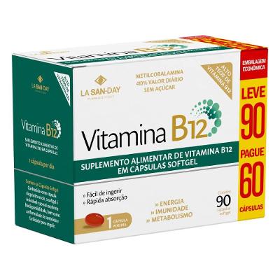 Suplemento Alimentar Vitamina B12 Metilcobalamina La San-day 90 Cápsulas