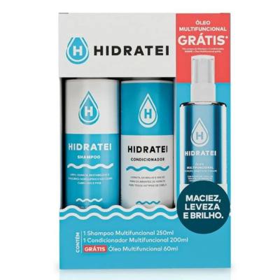 Kit Hidratei Shampoo 250ml + Condicionador 200ml + Óleo Capilar 60ml