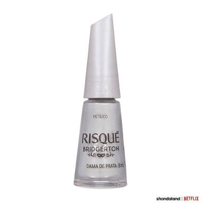 Esmalte Metálico Risqué Bridgerton Metálico Dama De Prata 8ml