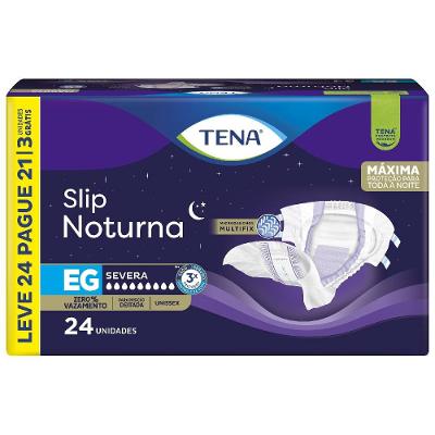 Fralda Geriátrica Tena Slip Noturna Tamanho Eg 24 Unidades