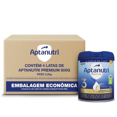 Fórmula Infantil Aptanutri Premium 3 Pack Com 4 Unidades De 800g