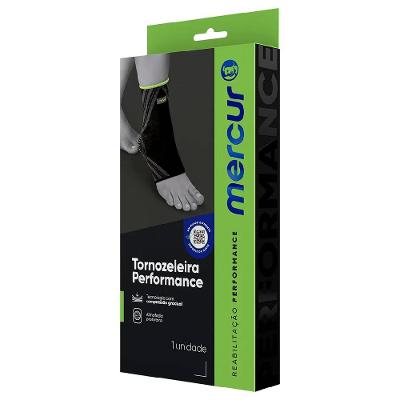 Tornozeleira Mercur Performance Preta Tamanho P