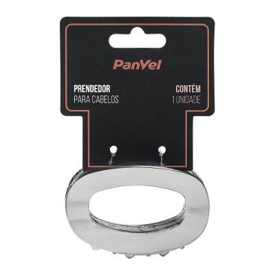 Prendedor De Cabelo Metal Oval Panvel Acessórios Cor Prata