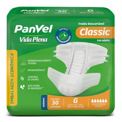 Fralda Adulto Panvel Vida Plena Classic G 30 Unidades