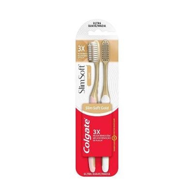 Kit Escova Dental Colgate Slim Soft Gold 2 Unidades