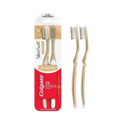 Kit Escova Dental Colgate Slim Soft Gold 2 Unidades