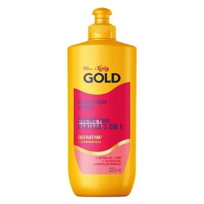 Creme Para Pentear Niely Gold Reconstrução Queratina 250g
