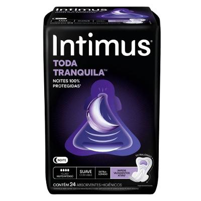 Absorvente Intimus Toda Tranquila Suave Com Abas Extra Longo 24 Unidades