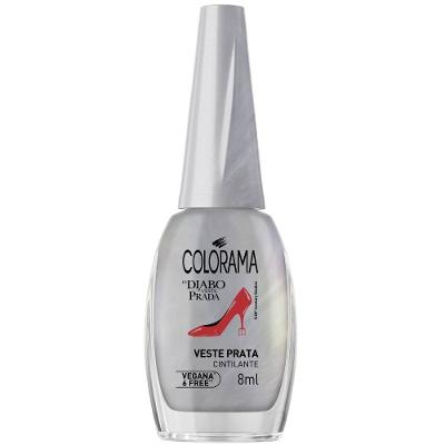 Esmalte Colorama O Diabo Veste Prada Cintilante Veste Prata 8ml