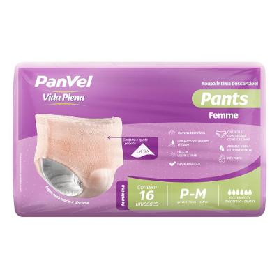 Roupa Íntima Feminina Descartável Panvel Vida Plena Pants Femme P/m 16 Unidades