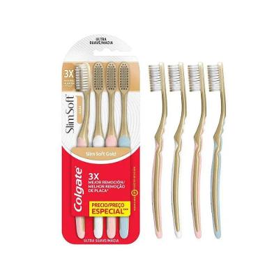 Kit Escova Dental Colgate Slim Soft Gold 4 Unidades