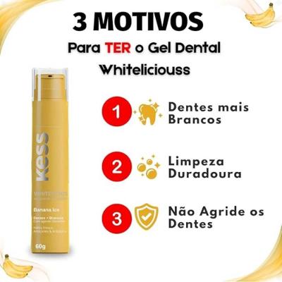 Gel Dental Kess Whitelicious Banana Ice 60g